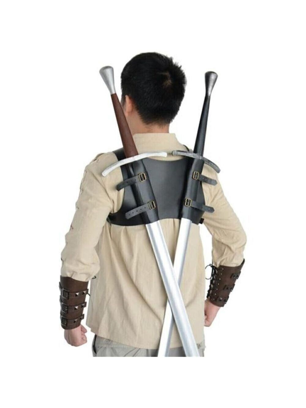 Sword Frog Medieval Faux Leather Back Sheath Holster Vintage Belt Prop Halloween